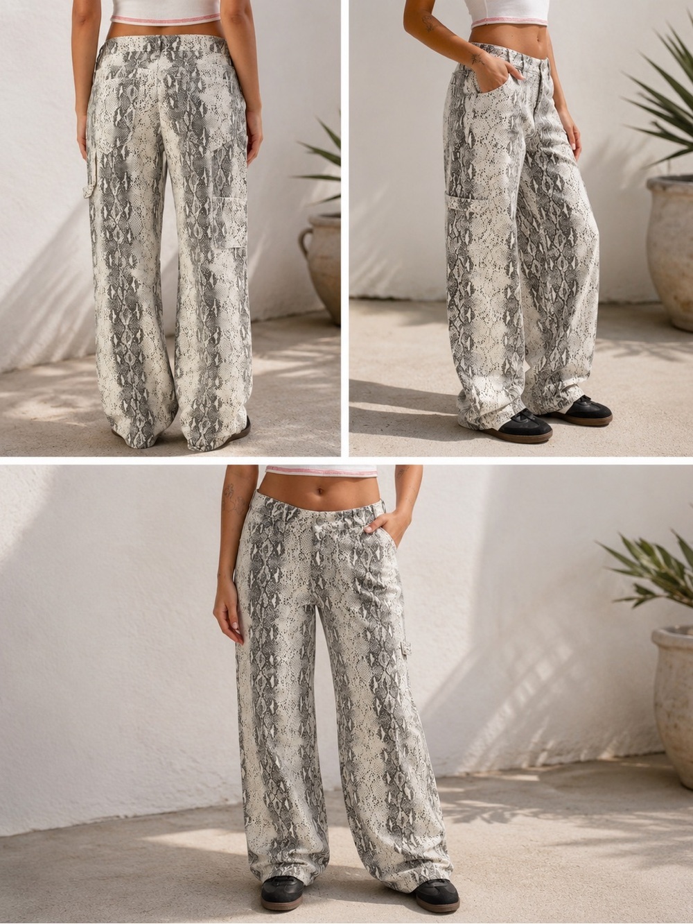 RSQ snake print baggy jeans size 28